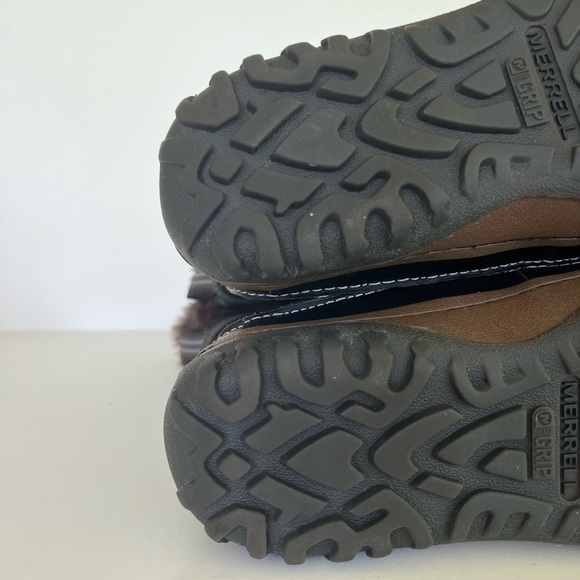 Merrell Decora Chant Waterproof Mid-Calf Black and Brown Leather Boots, size 8.5 - Picture 12 of 13